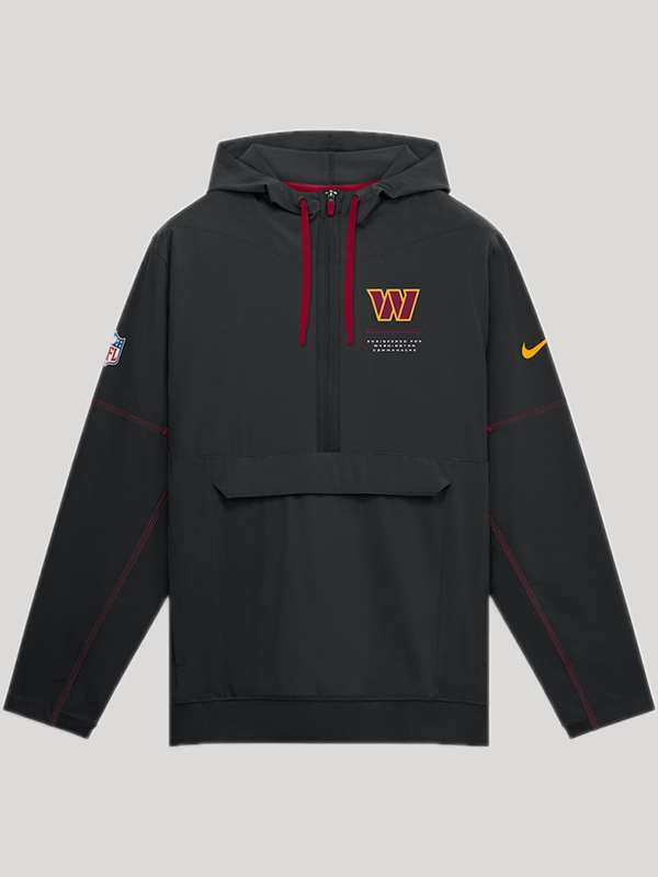 Washington-Commanders-2026-Nike-Black-Sideline-Logo-Glory-Anorak-Half-Zip-Hooded-Jacket