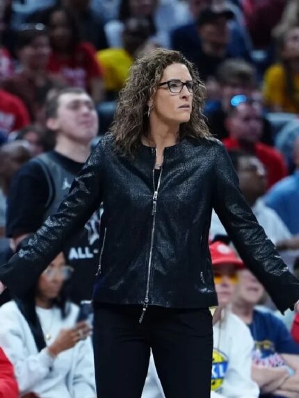 Wings-vs-Fever-Gameday-Stephanie-White-Collarless-Leather-Jacket-Black