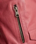 Womens-Barbie-Doll-Pink-Bomber-Leather-Jacket-right-side-pocket