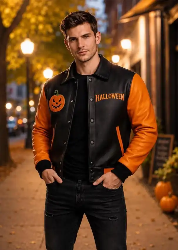 Black-and-Orange-Halloween-Leather-Jacket