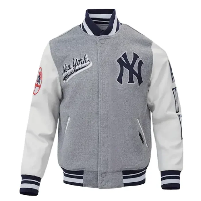 Fat-Joe-New-York-Yankees-Grey-Varsity-Jacket