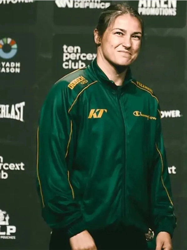Katie-Taylor-Event-Conference-Green-Jacket