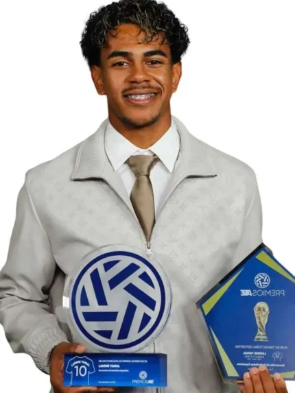 Lamine-Yamal-AFE-Awards-2026-Grey-Bomber-Jacket