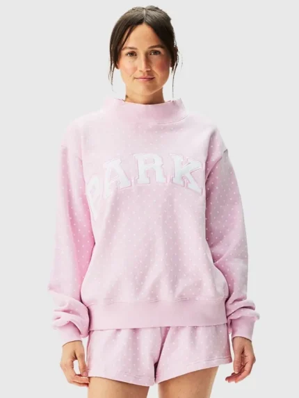 2026-Parke-Polka-Dot-Pink-Mockneck-Fleece-Sweatshirt