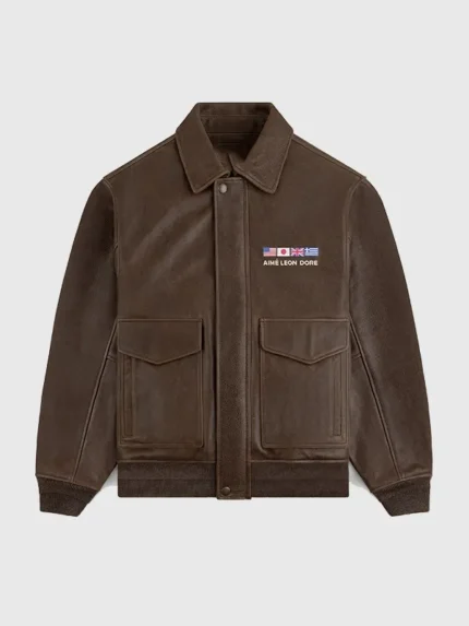 Aime-Leon-Dore-Worlds-Borough-2026-Brown-Flight-Leather-Jacket-–-Unisex