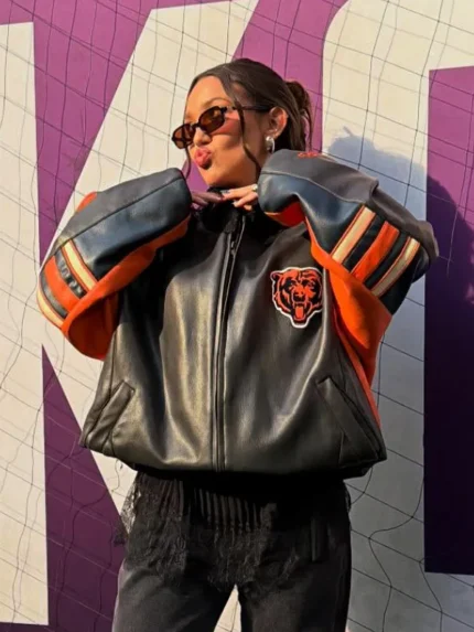 Chicago-Bears-Alannah-Davidson-Leather-Jacket-Black