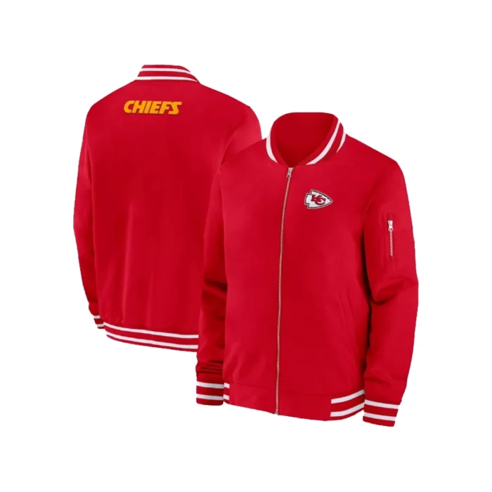 KC-Chiefs-Sideline-Coach-Red-Bomber-Jacket