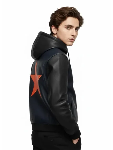 Marty-Supreme-Hooded-Navy-Leather-Jacket-Back