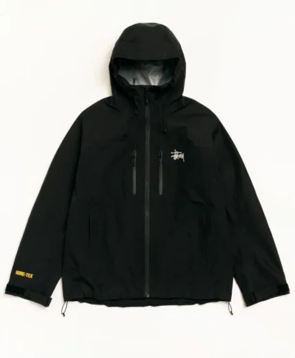 Shop-Now-Stussy-2026-Gore-Tex-Hooded-Shell-Black-Jacket-For-Men-and-Women