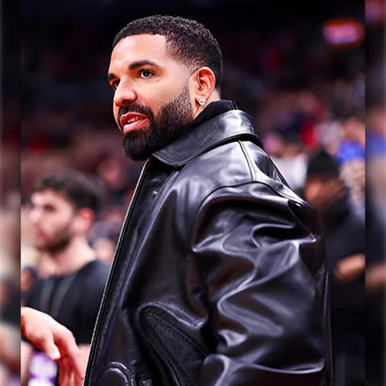 Warriors-Vs-Raptors-Game-Drake-Leather-Jacket