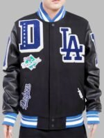 World-Series-Magic-Johnson-Los-Angeles-Dodgers-Black-Varsity-Jacket